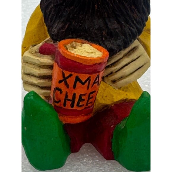 Vintage Steve Tunturi Whittlers Workshop Gnome Christmas Ornament Hand Carved - Picture 3 of 9